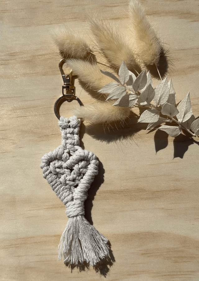 Porte-clé COEUR - Naturel