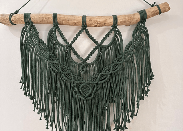 Macramé - Tenture murale BOHÈME - VERT FORÊT