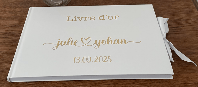 Livre d'or MARIAGE - BLANC avec noeud